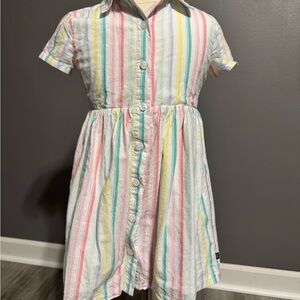GAP Kids Dress with Pink, Yellow, and Green Stripes